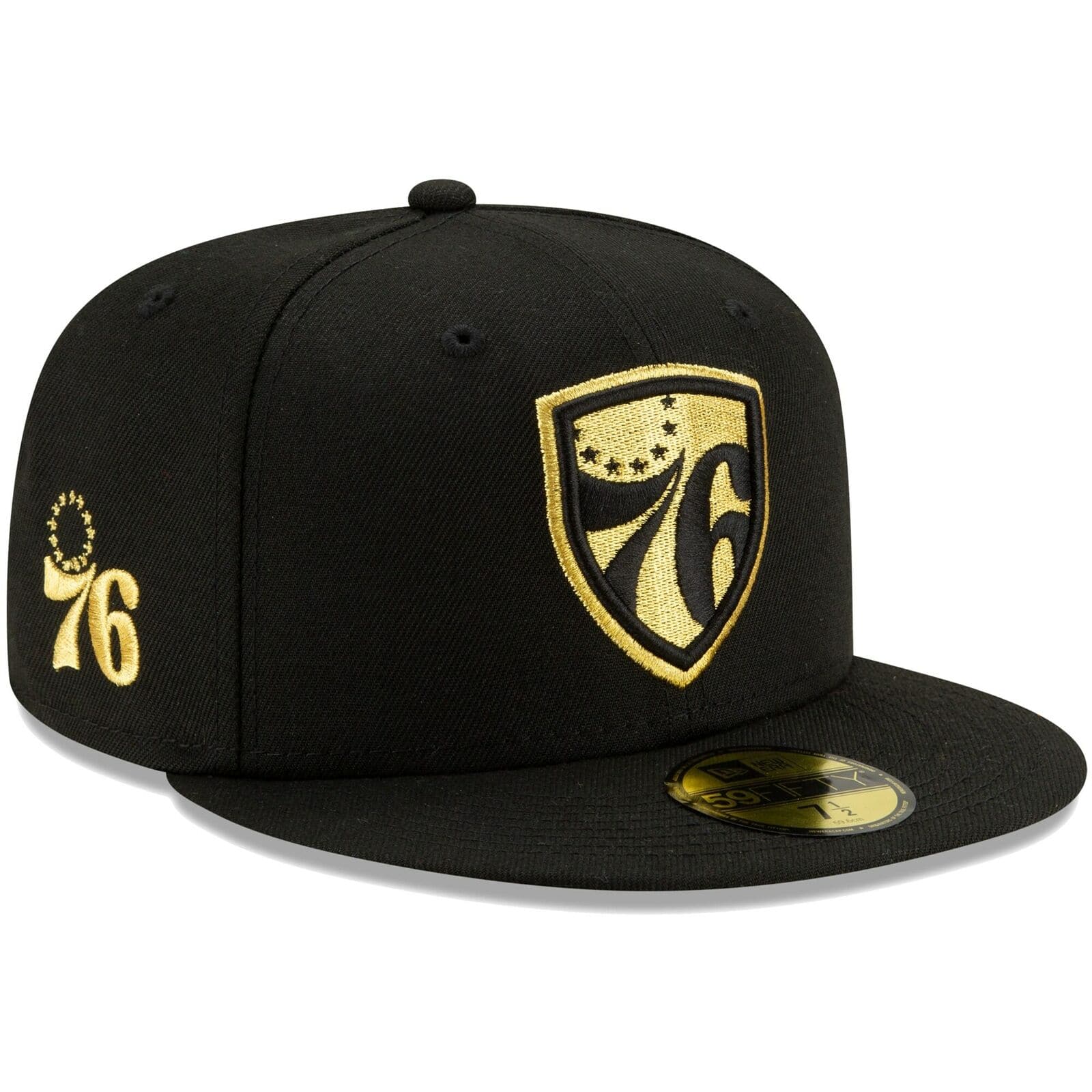 New Era Philadelphia 76ers Black Shield 59Fifty Fitted Hat - Image 3