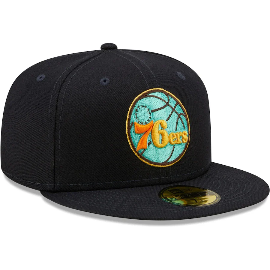 New Era Philadelphia 76ers Navy/Mint 59FIFTY Fitted Hat - Image 4