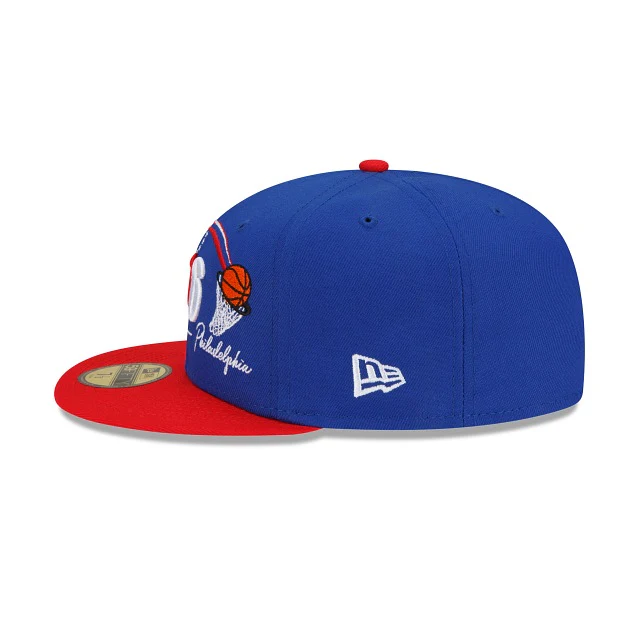 New Era Philadelphia 76ers Two-Tone Hoops 59fifty Fitted Hat - Image 5