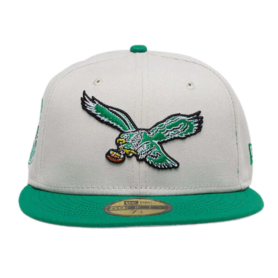 New Era Philadelphia Eagles White/Green Pre-Game 59FIFTY Fitted Hat - Image 5