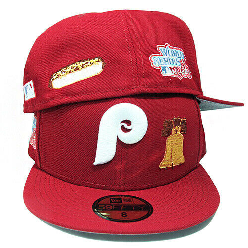 New Era Philadelphia Phillies Cardinal Red 1980 World Series Patches 59FIFTY Fitted Hat - Image 3