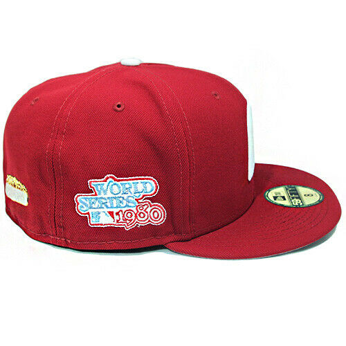 New Era Philadelphia Phillies Cardinal Red 1980 World Series Patches 59FIFTY Fitted Hat - Image 4