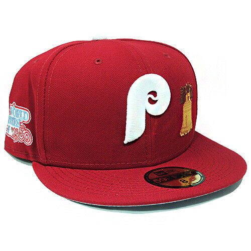 New Era Philadelphia Phillies Cardinal Red 1980 World Series Patches 59FIFTY Fitted Hat - Image 5