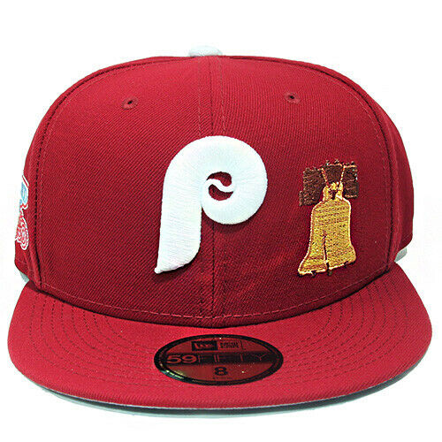 New Era Philadelphia Phillies Cardinal Red 1980 World Series Patches 59FIFTY Fitted Hat - Image 6
