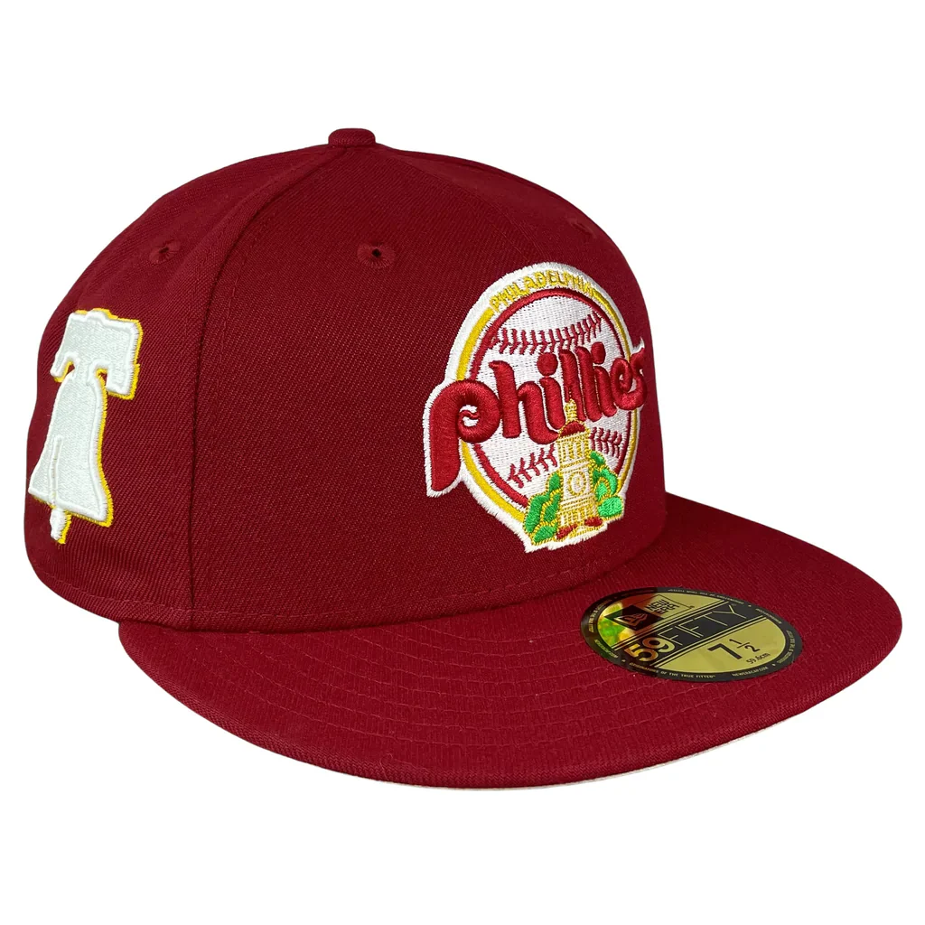 New Era Philadelphia Phillies Cardinal Red "Independence Hall" Liberty Bell 59FIFTY Fitted Hat
