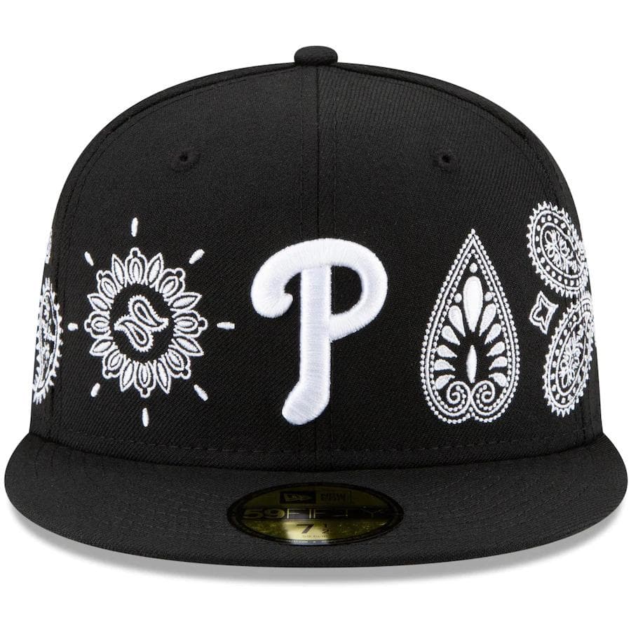 New Era Philadelphia Phillies Paisley Elements Black 59FIFTY Fitted Hat - Image 2