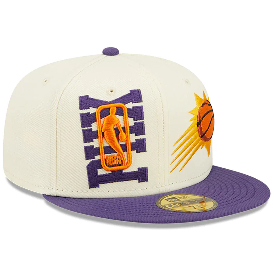 New Era Phoenix Suns Cream/Purple 2022 NBA Draft 59FIFTY Fitted Hat - Image 4