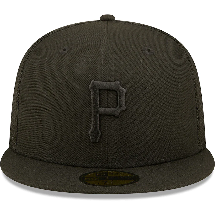 New Era Pittsburgh Pirates Blackout Trucker 59FIFTY Fitted Hat - Image 5