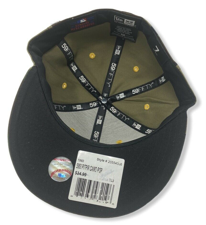 New Era Pittsburgh Pirates Camo/Yellow 59FIFTY Fitted Hat - Image 2