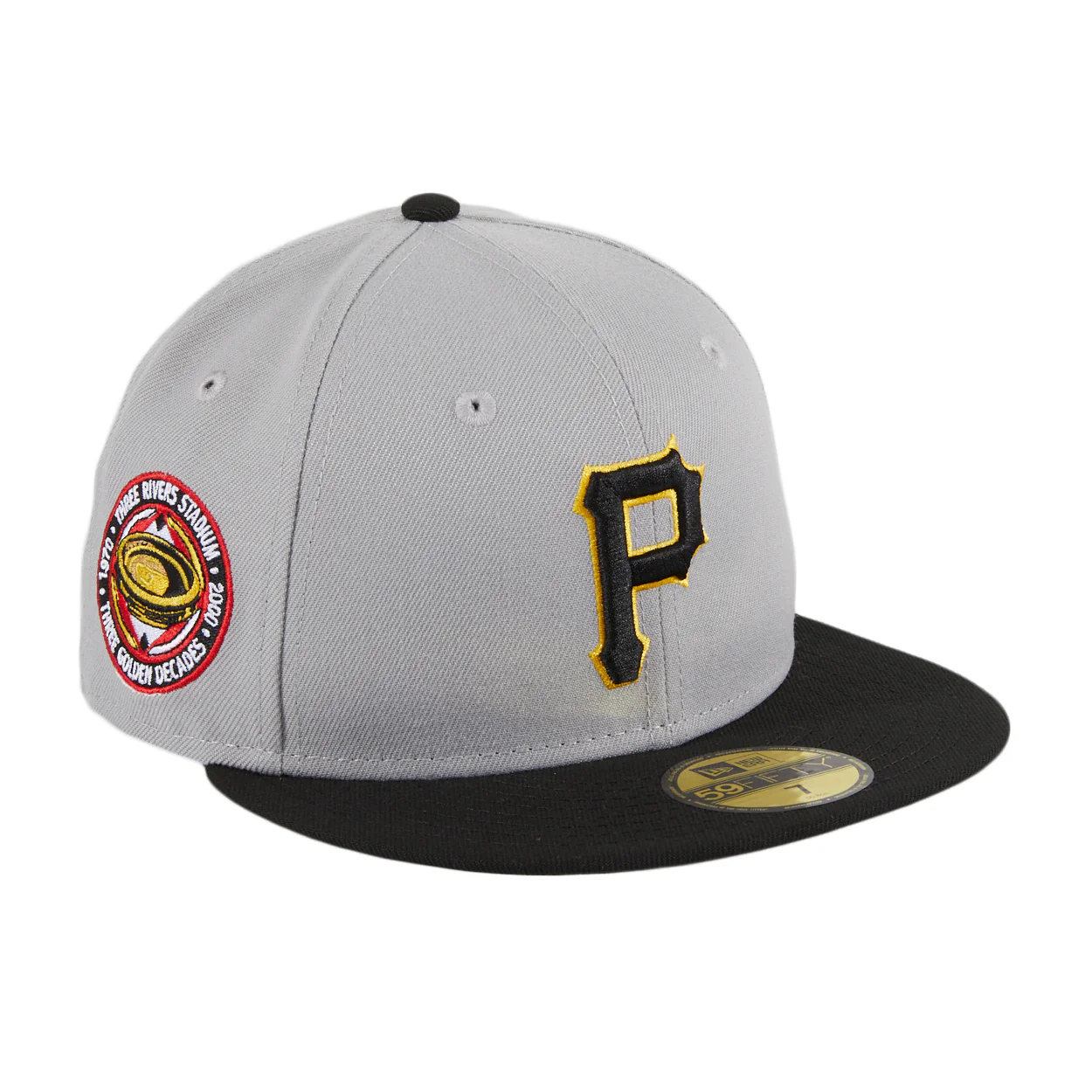 New Era Pittsburgh Pirates Gray/Black Three Rivers Stadium Patch 59FIFTY Fitted Hat - Image 3