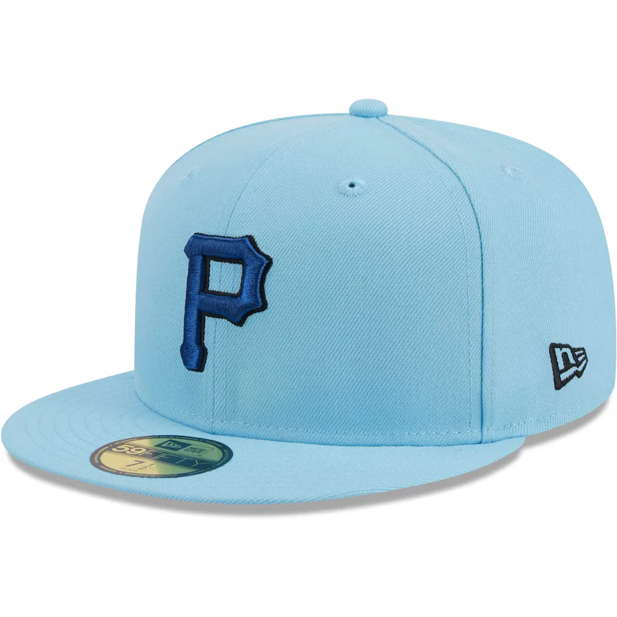 New Era Pittsburgh Pirates Light Blue/Navy 2023 59FIFTY Fitted Hat - Image 4