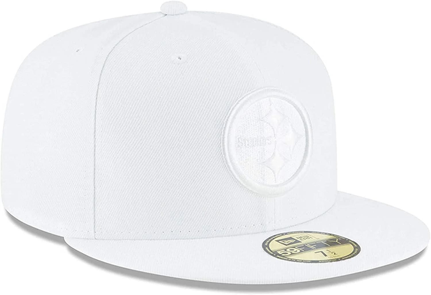 New Era Pittsburgh Steelers White on White 59FIFTY Fitted Hat - Image 3