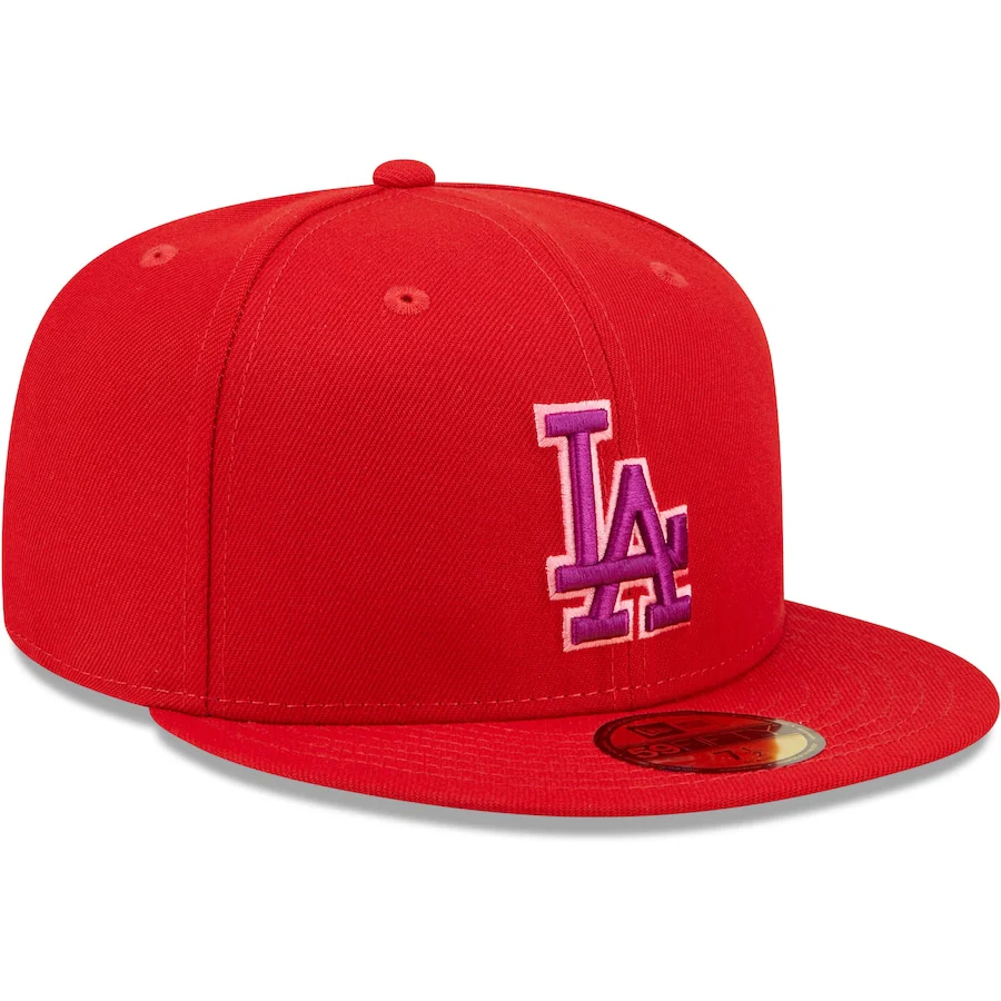 New Era Red Los Angeles Dodgers Purple Undervisor 59FIFTY Fitted Hat - Image 4