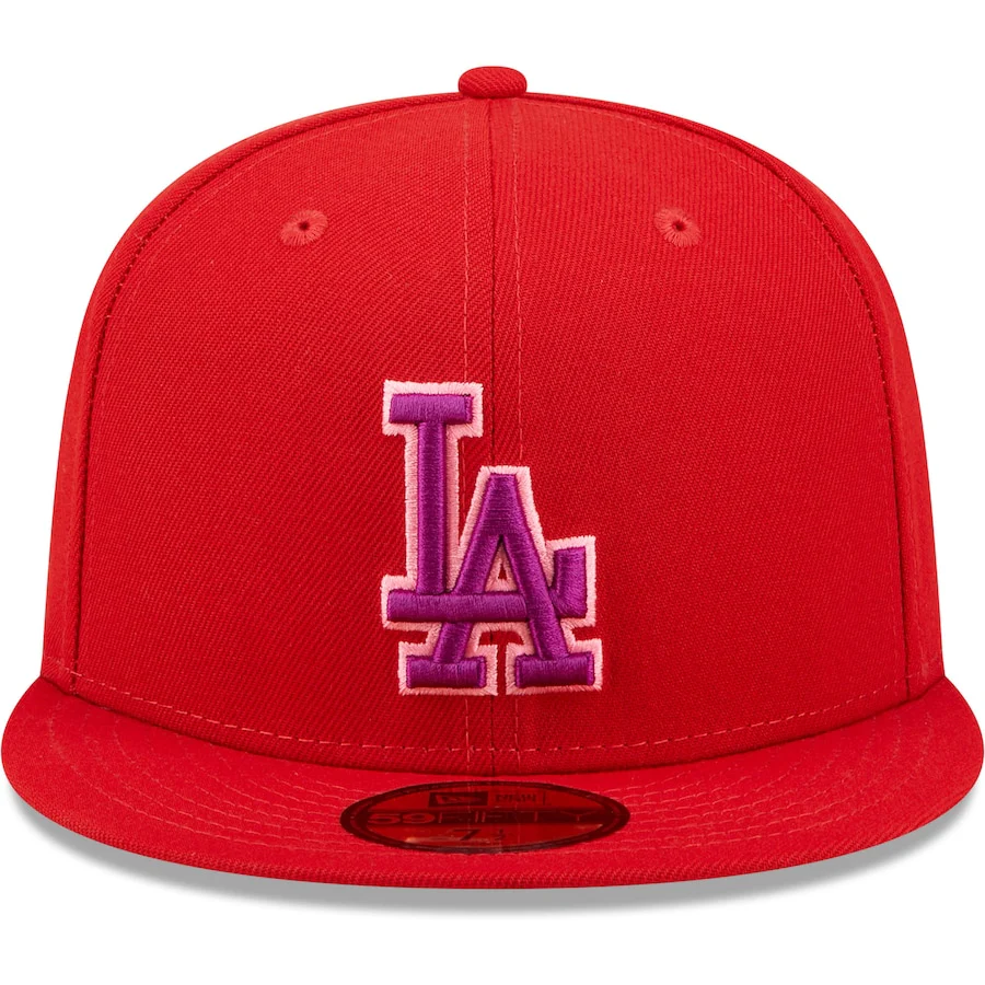 New Era Red Los Angeles Dodgers Purple Undervisor 59FIFTY Fitted Hat - Image 5