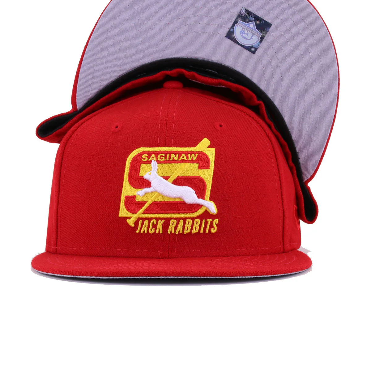 New Era Saginaw Jack Rabbits Scarlet 59FIFTY Fitted Hat - Image 5