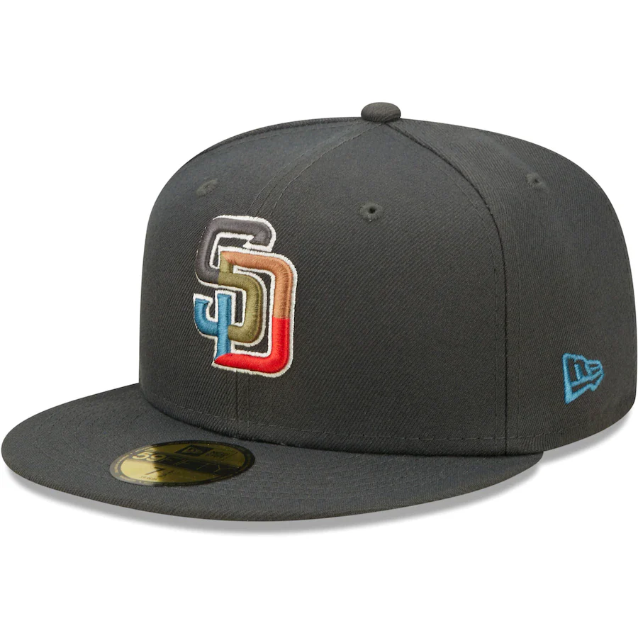 New Era San Diego Padres Charcoal Multi Color Pack 59FIFTY Fitted Hat