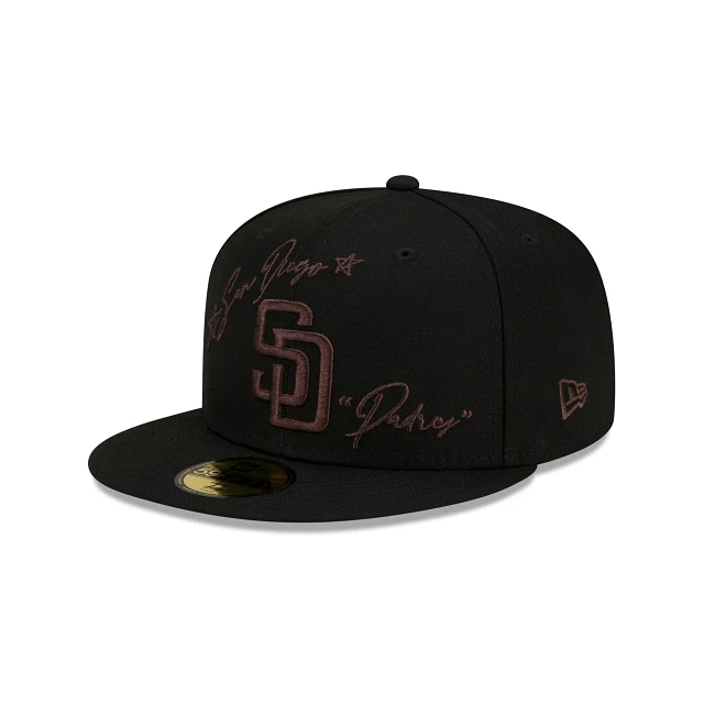New Era San Diego Padres Cursive 59fifty Fitted Hat - Image 2
