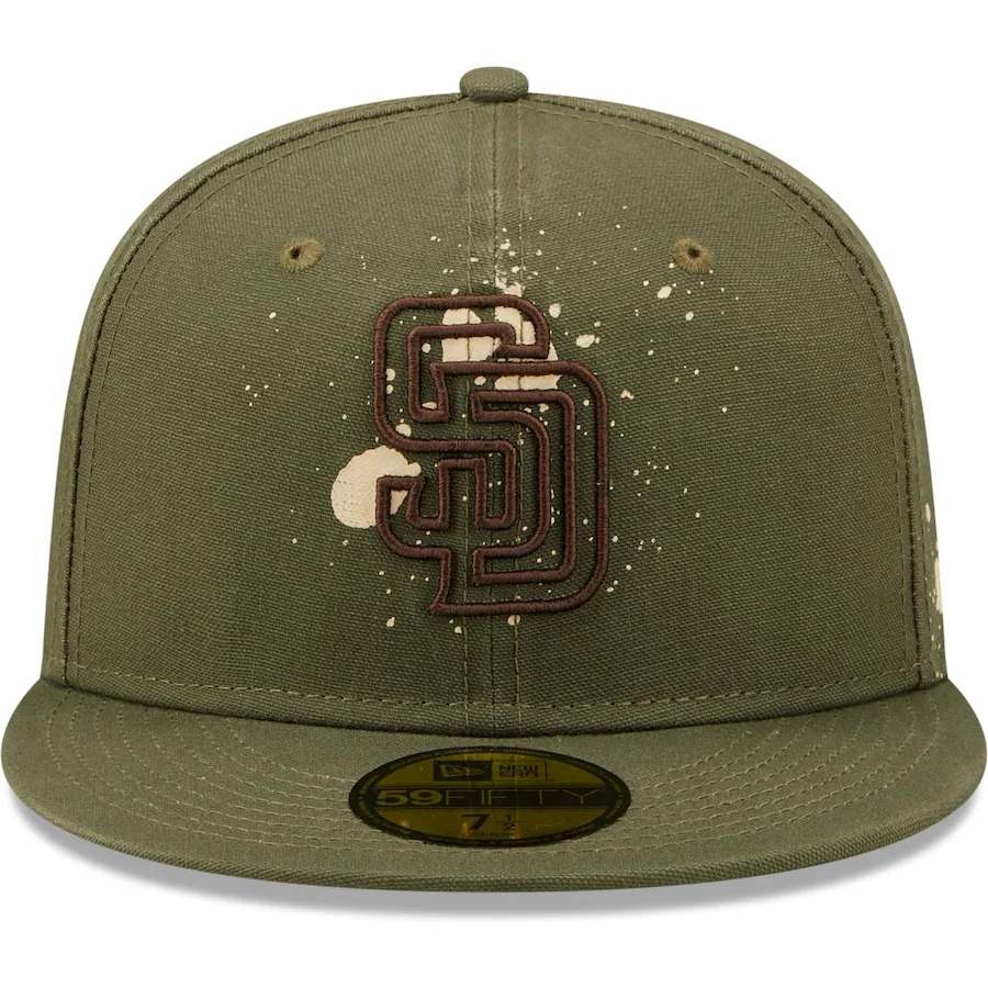 New Era San Diego Padres Olive Splatter 59FIFTY Fitted Hat - Image 5