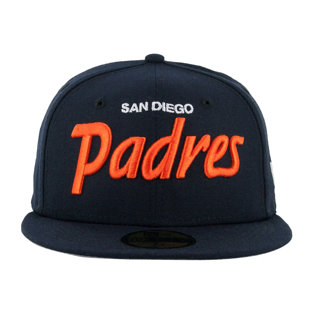 New Era San Diego Padres Vintage Script Navy/Orange 59FIFTY Fitted Hat - Image 2