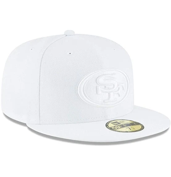 New Era San Francisco 49ers White on White 59FIFTY Fitted Hat - Image 3