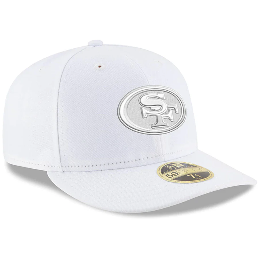 New Era San Francisco 49ers White on White Low Profile 59FIFTY Fitted Hat - Image 3