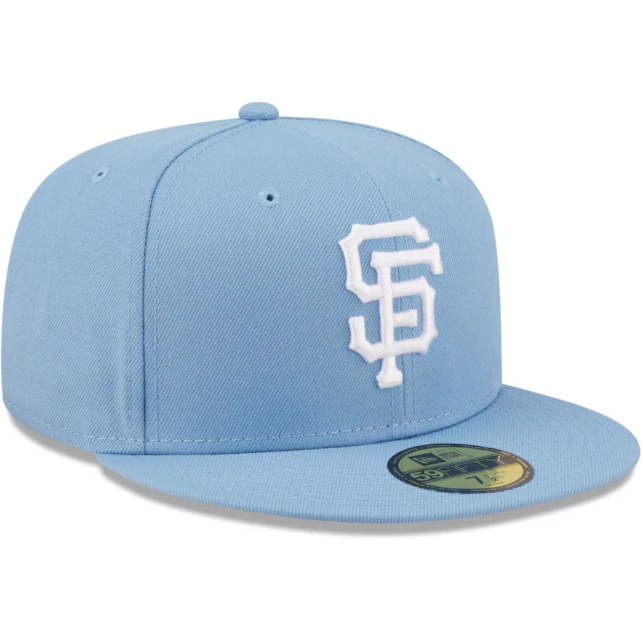 New Era San Francisco Giants Sky Blue Logo White 59FIFTY Fitted Hat - Image 4