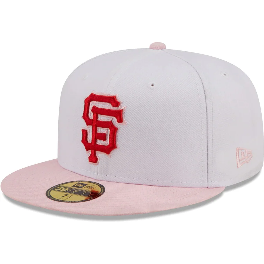 New Era San Francisco Giants White/Pink Scarlet Undervisor 59FIFTY Fitted Hat