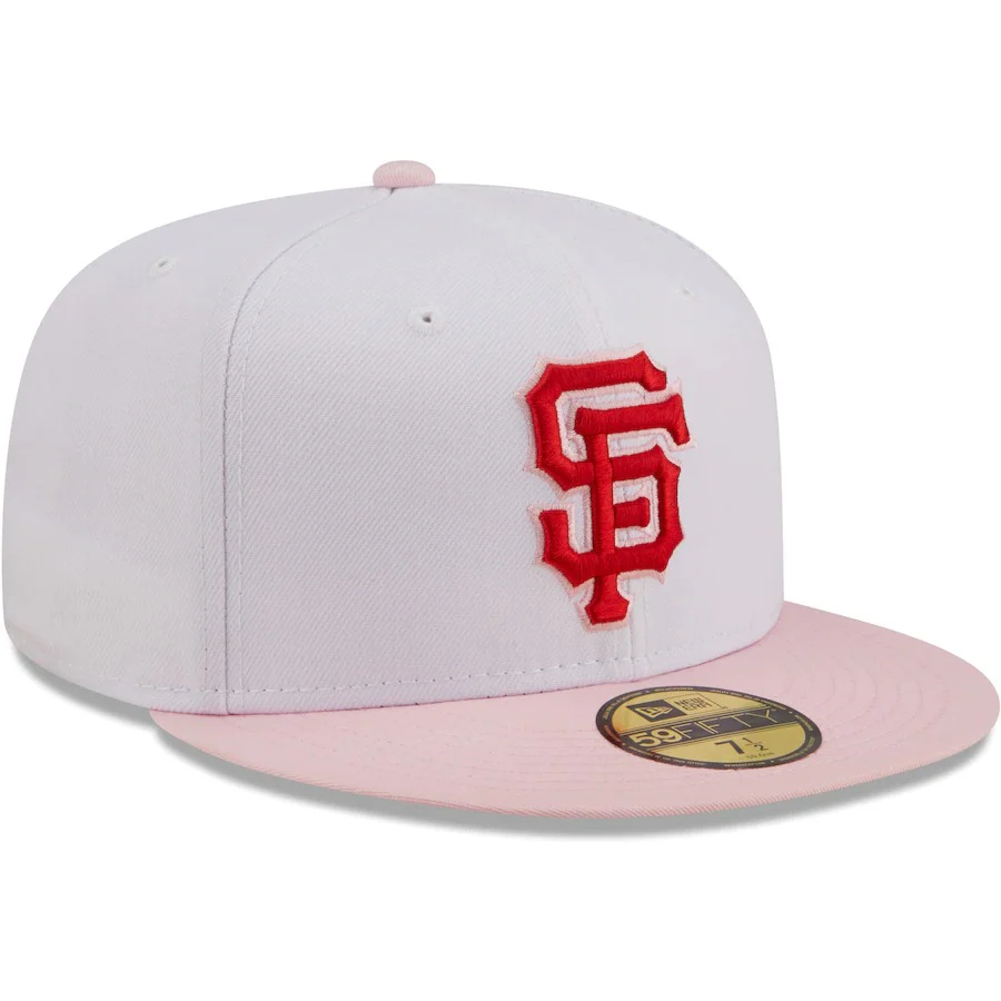New Era San Francisco Giants White/Pink Scarlet Undervisor 59FIFTY Fitted Hat - Image 4