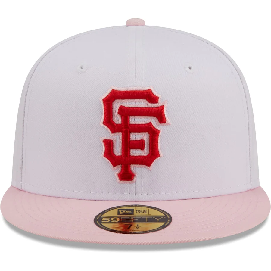 New Era San Francisco Giants White/Pink Scarlet Undervisor 59FIFTY Fitted Hat - Image 5