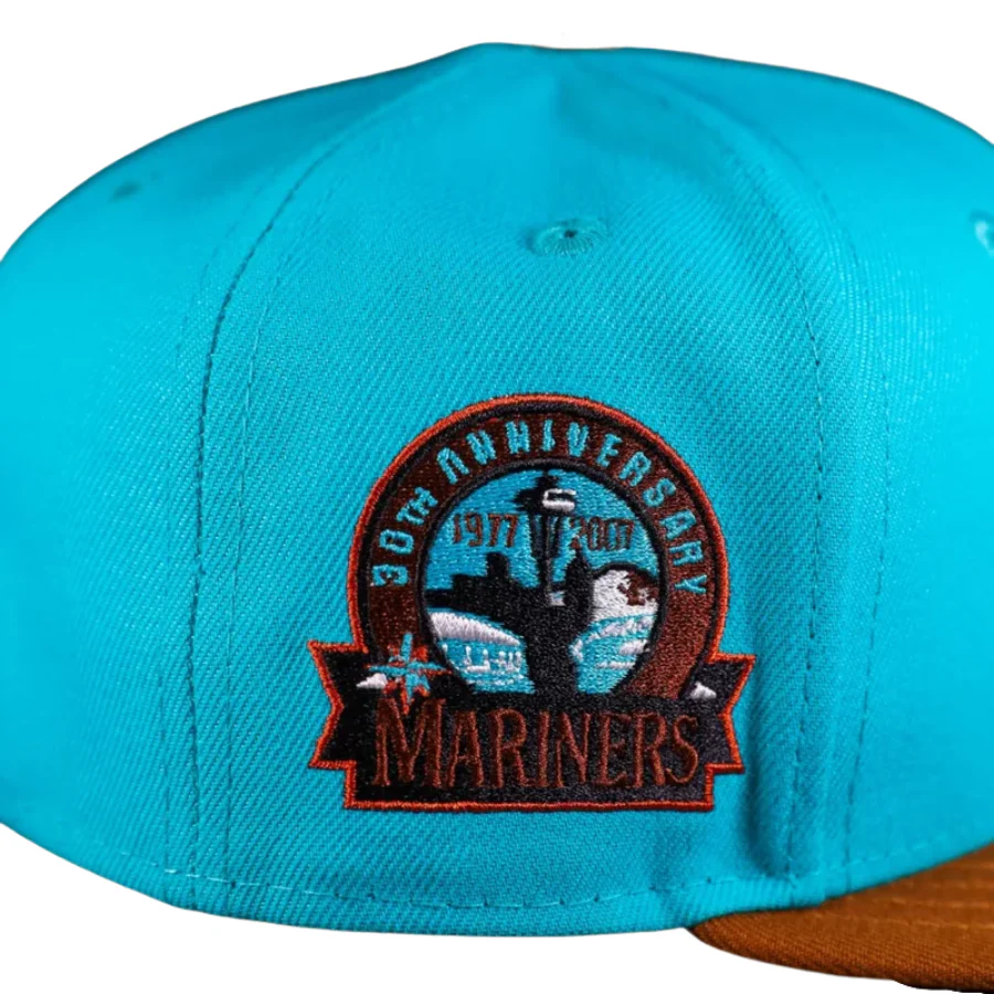 New Era Seattle Mariners 30th Anniversary Teal/Toasted Peanut 59FIFTY Fitted Cap - Image 3