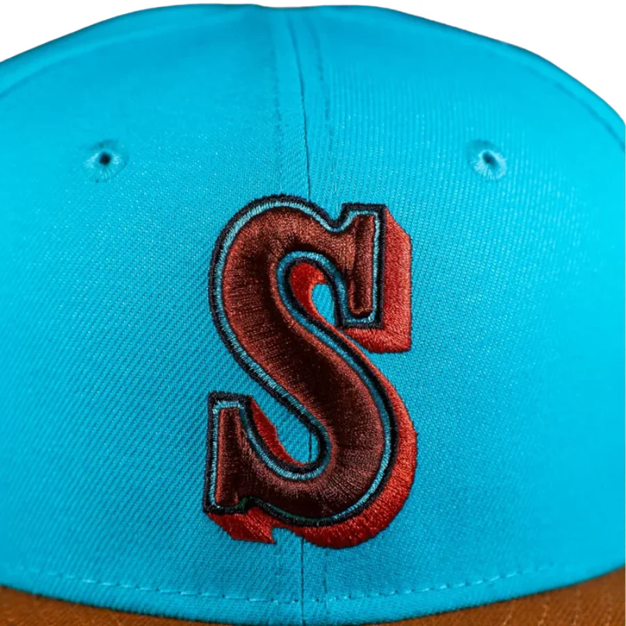 New Era Seattle Mariners 30th Anniversary Teal/Toasted Peanut 59FIFTY Fitted Cap - Image 5