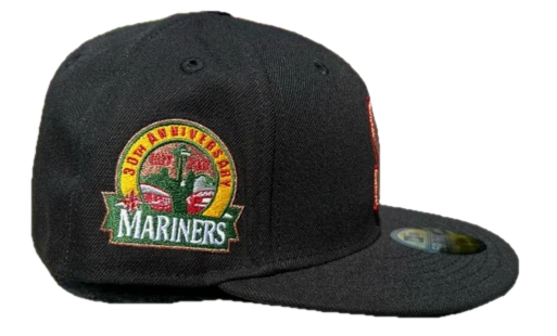 New Era Seattle Mariners Black/Copper/Red 30th Anniversay Crossover 59FIFTY Fitted Hat - Image 4