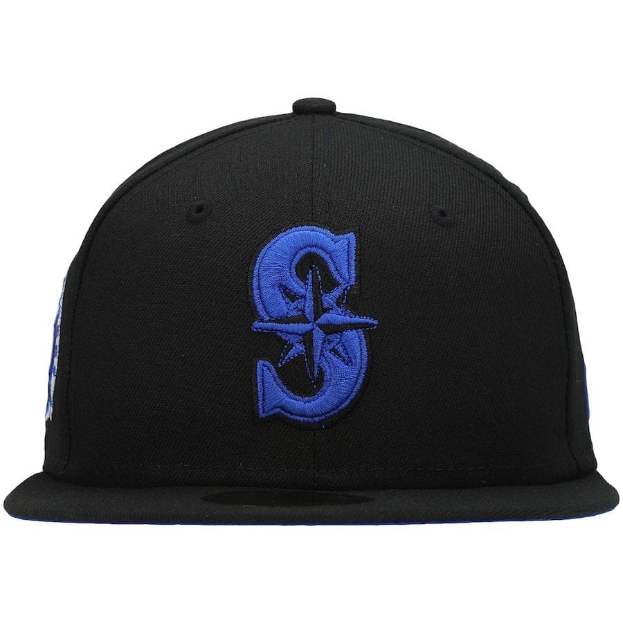 New Era Seattle Mariners Black World Series 35th Anniversary Patch Royal Under Visor 59FIFTY Fitted Hat - Image 2