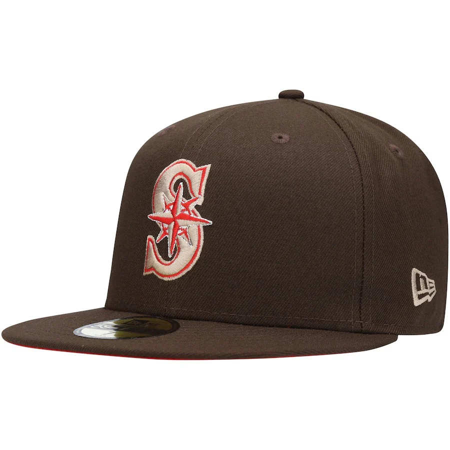 New Era Seattle Mariners Brown 35th Anniversary Team Scarlet Undervisor 59FIFTY Fitted Hat - Image 3