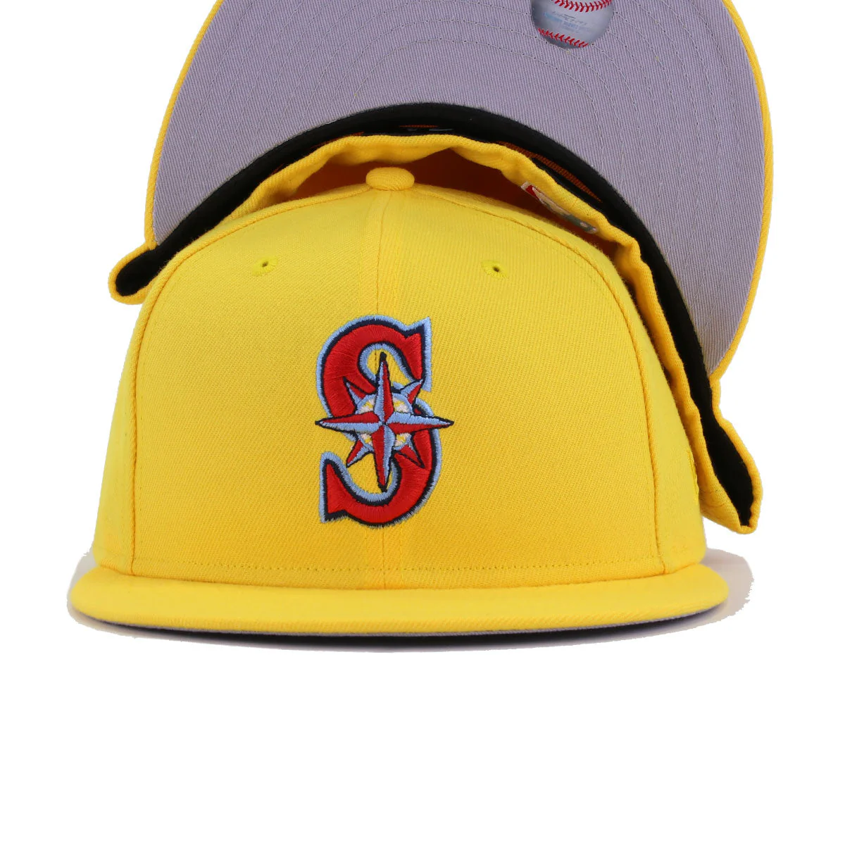 New Era Seattle Mariners Canary Yellow Zissou 59FIFTY Fitted Hat - Image 5