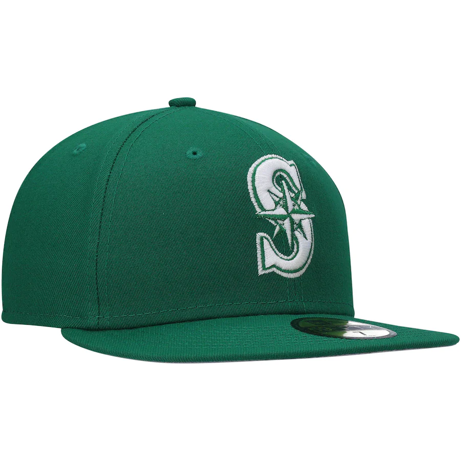 New Era Seattle Mariners Kelly Green Logo White 59FIFTY Fitted Hat - Image 4