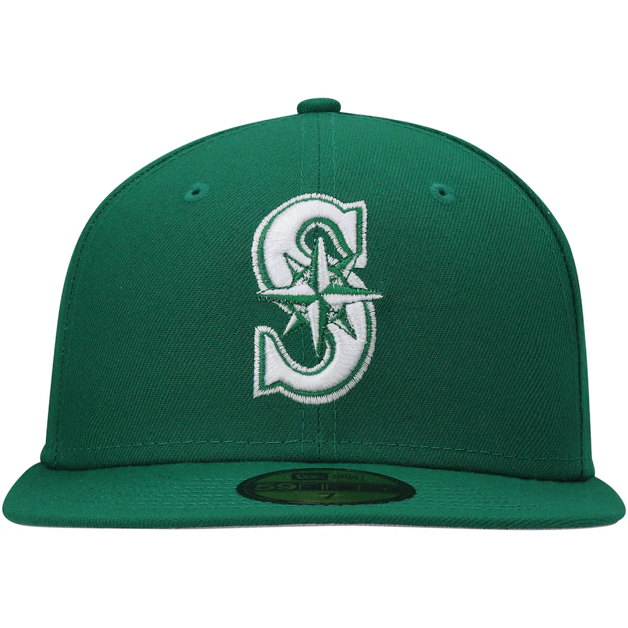 New Era Seattle Mariners Kelly Green Logo White 59FIFTY Fitted Hat - Image 5