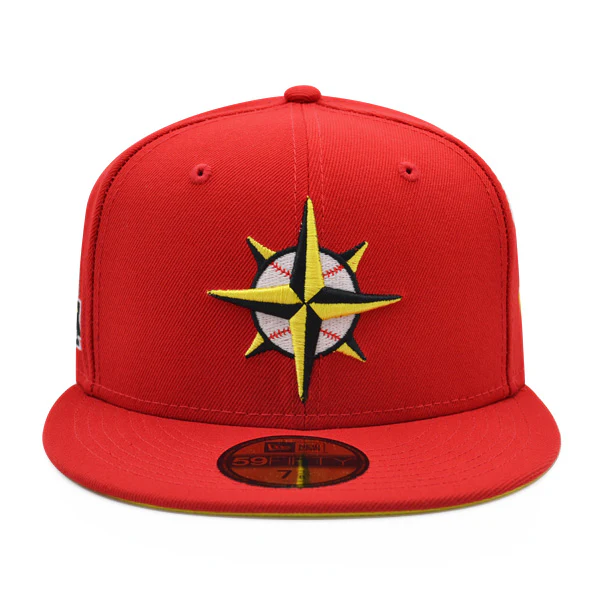 New Era Seattle Mariners Red/Yellow 30th Anniversary Yellow Bottom 59FIFTY Fitted Hat - Image 2