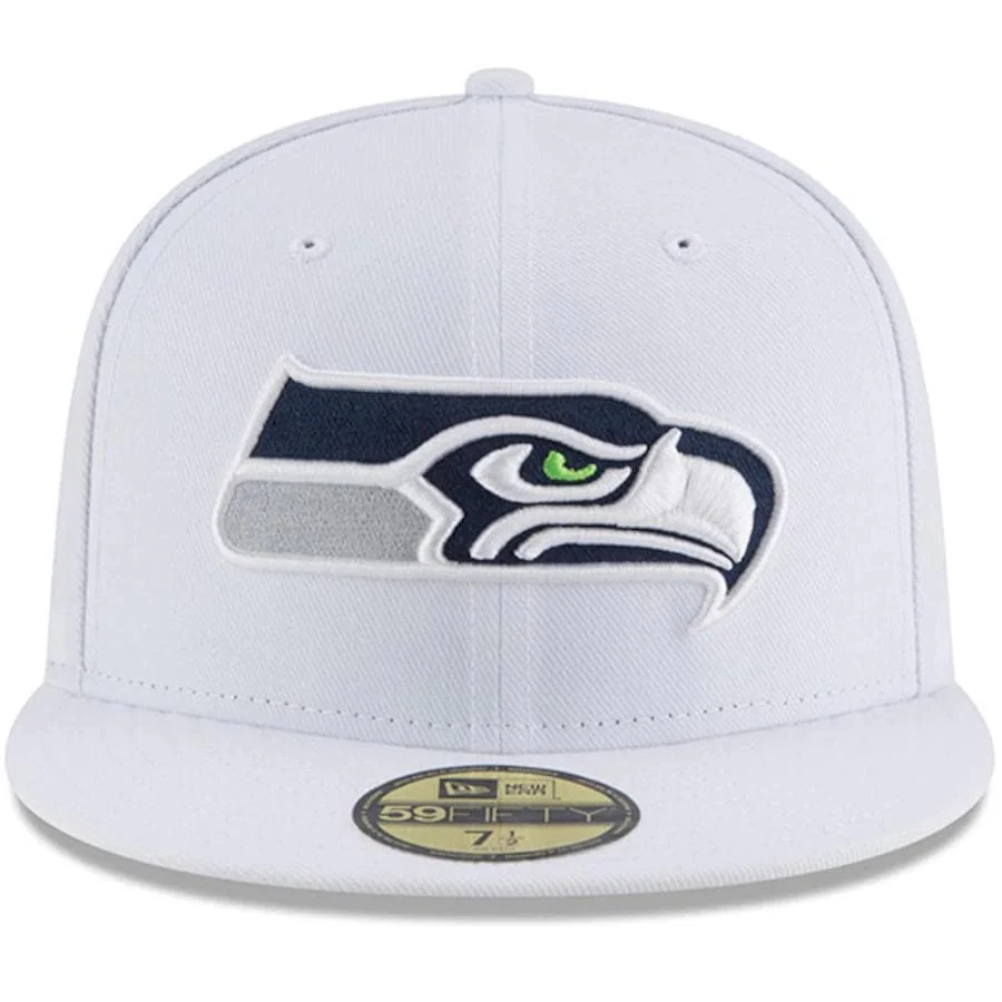 New Era White Seattle Seahawks 2021 59FIFTY Fitted Hat - Image 2