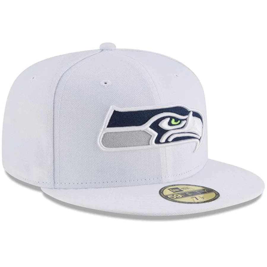 New Era White Seattle Seahawks 2021 59FIFTY Fitted Hat - Image 3