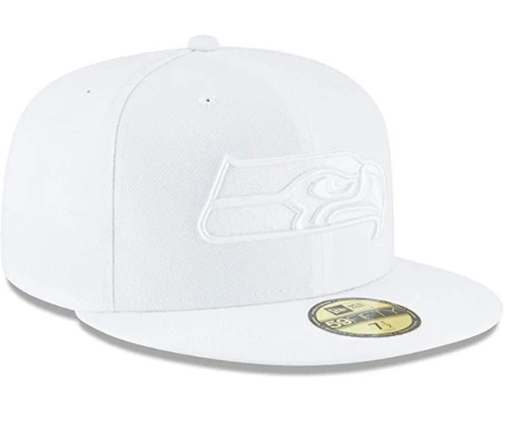 New Era Seattle Seahawks White on White 59FIFTY Fitted Hat - Image 3