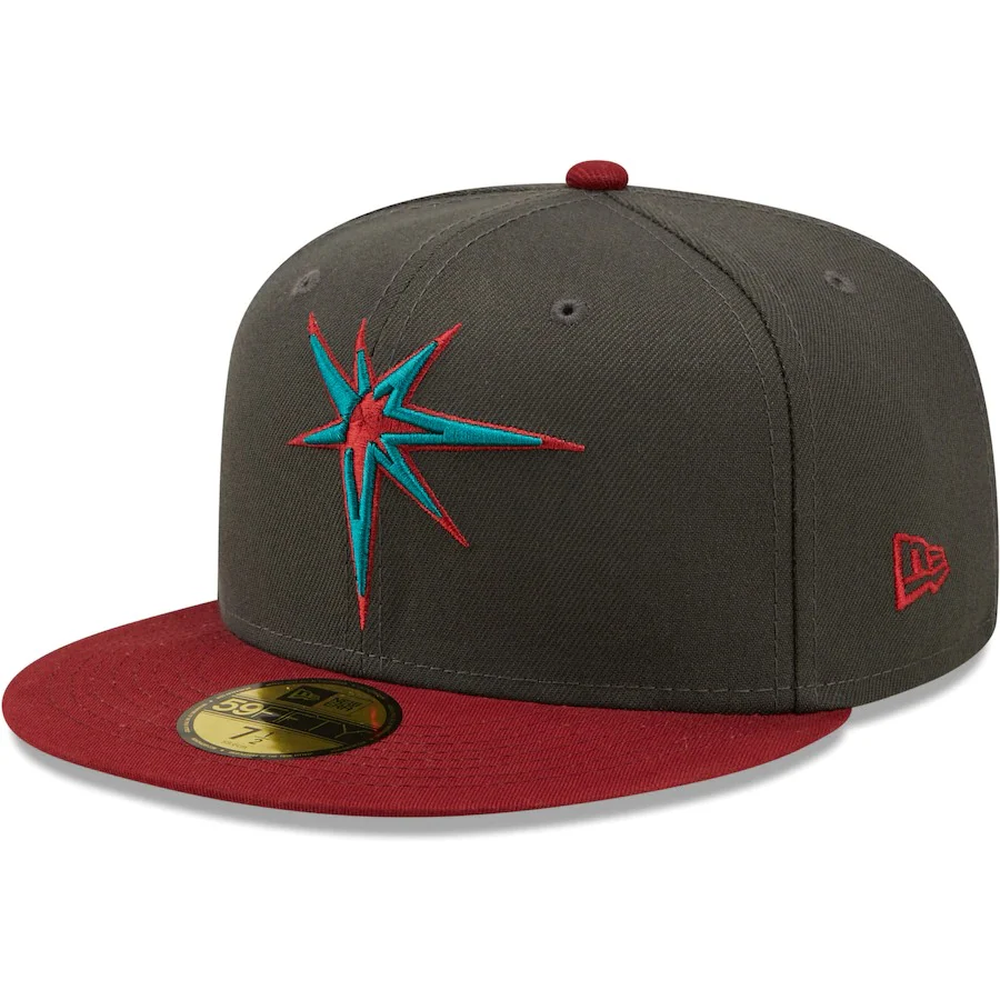 New Era Tampa Bay Rays Graphite/Cardinal 20th Anniversary Titlewave 59FIFTY Fitted Hat - Image 3