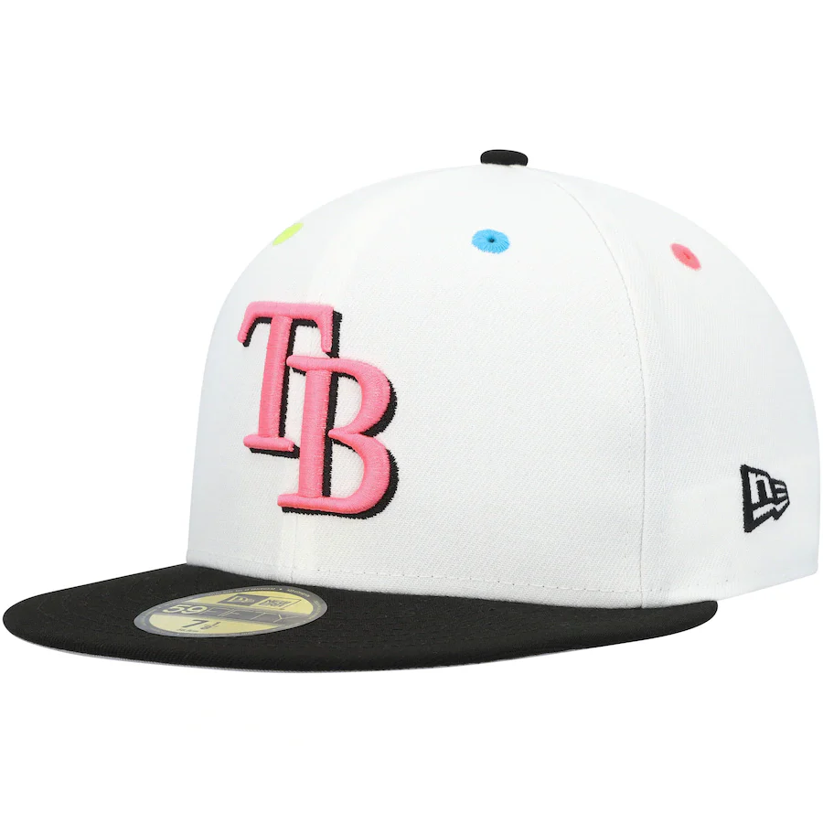 New Era Tampa Bay Rays White Neon Eye 59FIFTY Fitted Hat - Image 4