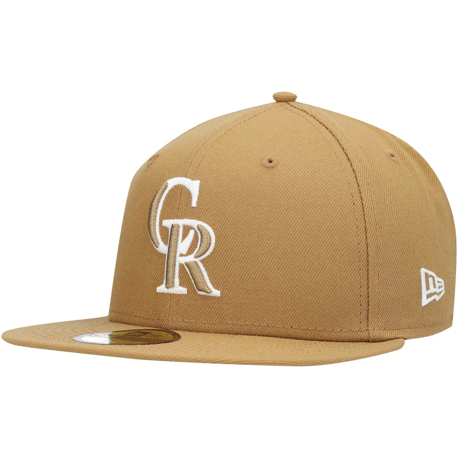 New Era Tan Colorado Rockies Wheat 59FIFTY Fitted Hat