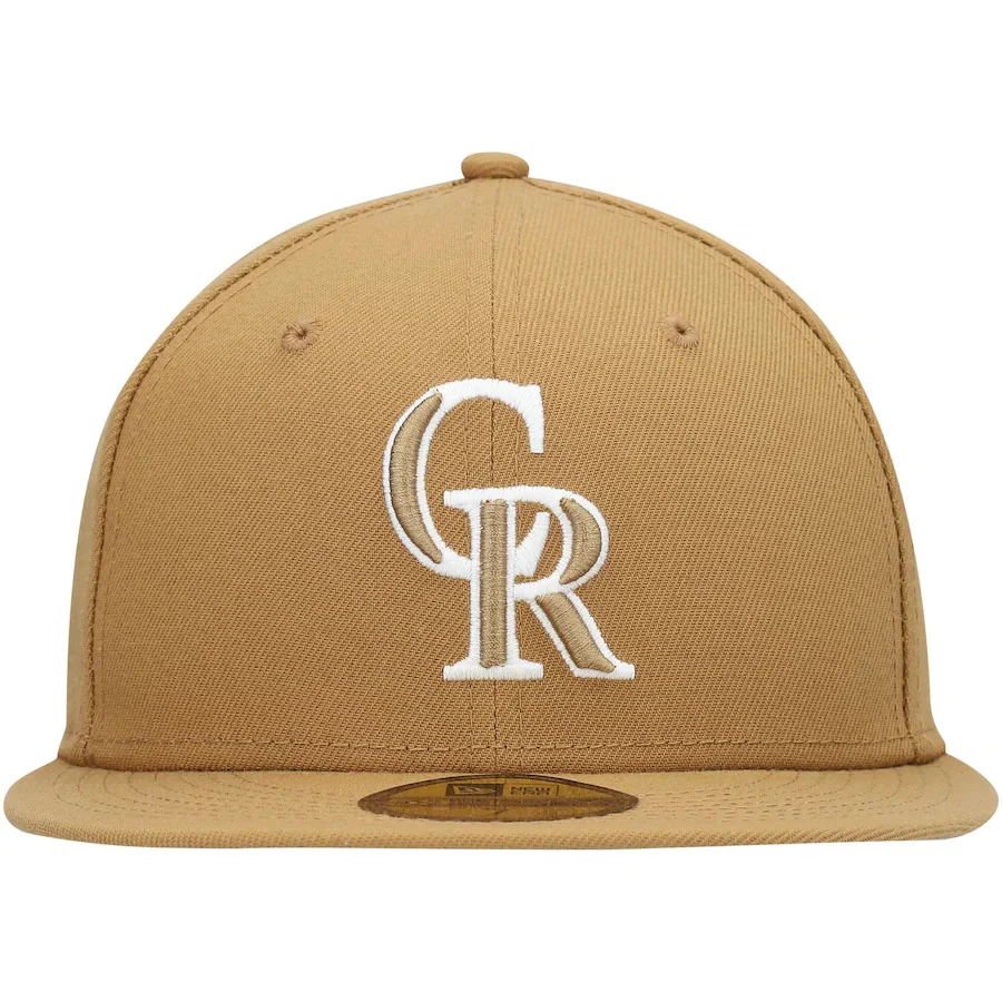 New Era Tan Colorado Rockies Wheat 59FIFTY Fitted Hat - Image 3