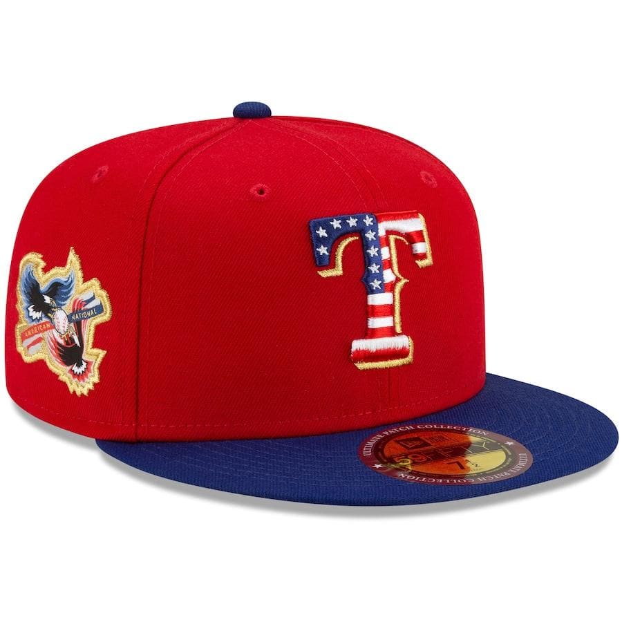 New Era Texas Rangers Americana Patch Red 2021 59FIFTY Fitted Hat - Image 3