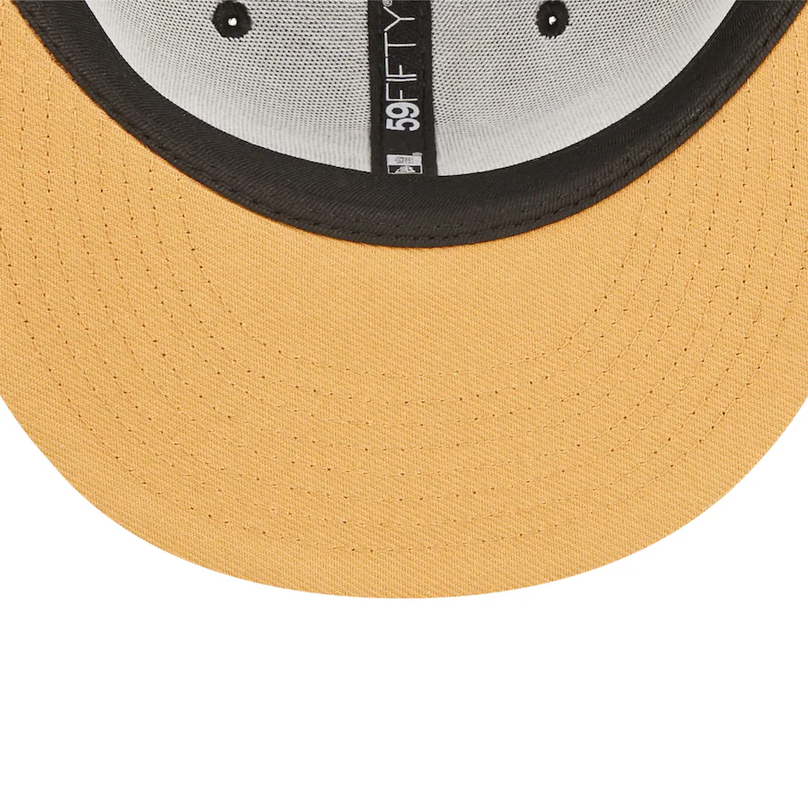 New Era Texas Rangers Black Arlington Stadium Wheat Undervisor 59FIFTY Fitted Hat - Image 2