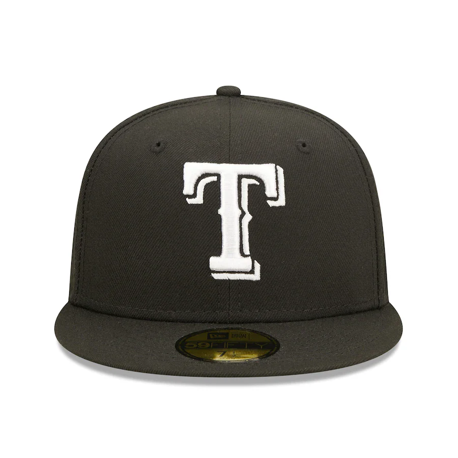 New Era Texas Rangers Black Team Logo 59FIFTY Fitted Hat - Image 5