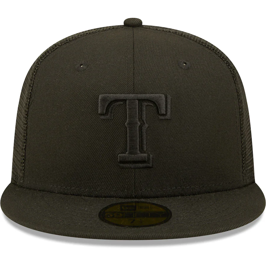 New Era Texas Rangers Blackout Trucker 59FIFTY Fitted Hat - Image 5