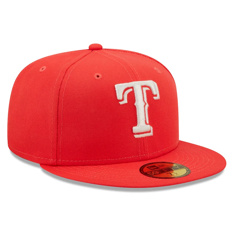 New Era Texas Rangers Lava Highlighter Logo 59FIFTY Fitted Hat - Image 4